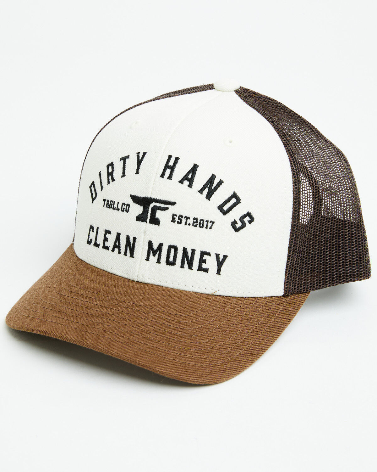 Image #1 - Troll Co Men's Dirty Hands Clean Money Ball Cap, Brown, hi-res
