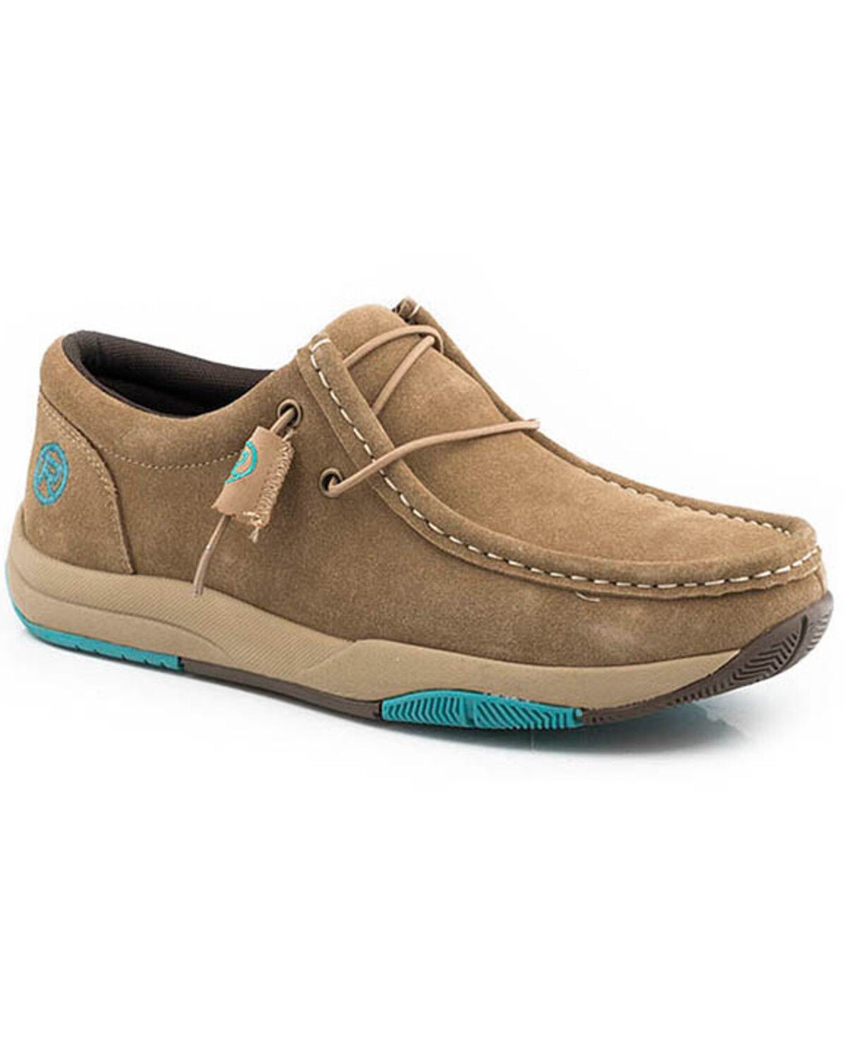 Roper Women's Clearcut Low Suede Casual Shoes - Moc Toe, Tan, hi-res