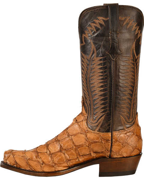Image #3 - Lucchese Handmade Cognac Murphy Pirarucu Cowboy Boots - Snip Toe , , hi-res
