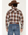 Image #4 - Ely Walker Men's Plaid Print Long Sleeve Pearl Snap Western Shirt, Chocolate, hi-res