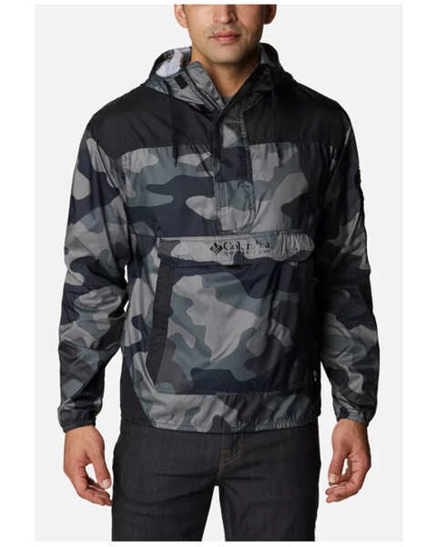 Columbia Men's Challenger Windbreaker Camo Print Hooded Jacket, Black, hi-res