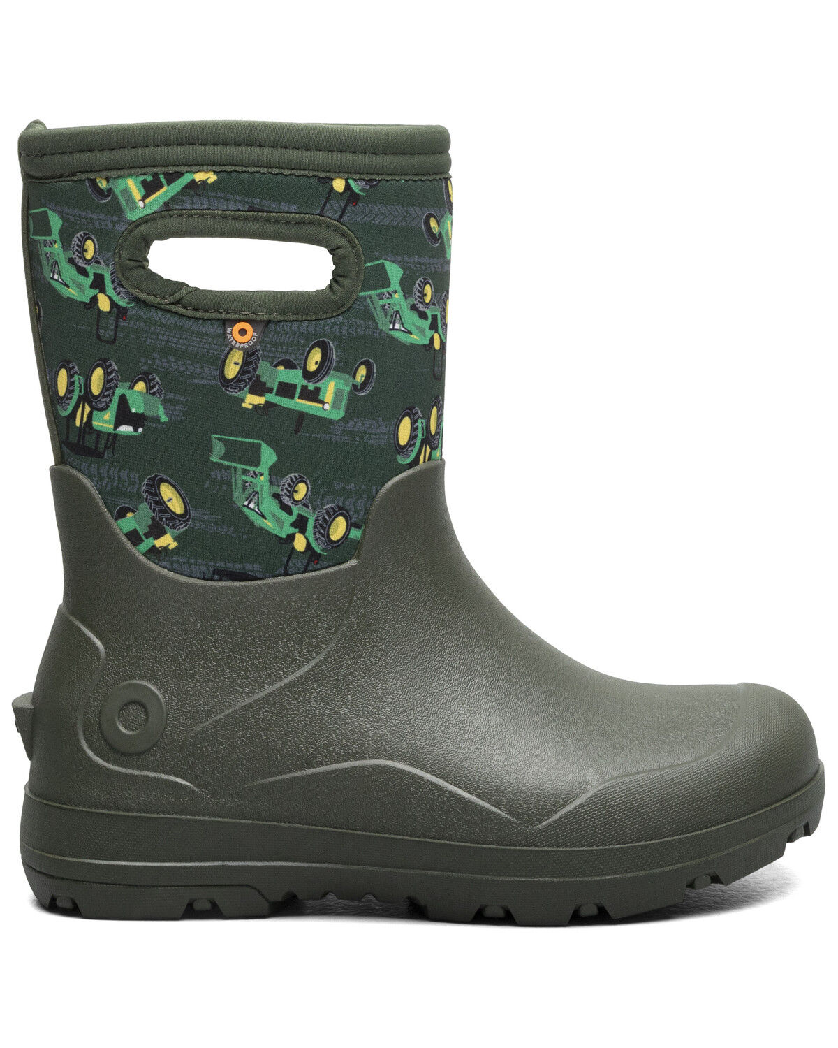Image #2 - Bogs Boys' York Seamless Tractors Rubber Boots, Dark Green, hi-res