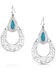 Montana Silversmiths Women's New World Stone Teardrop Earrings, Silver, hi-res