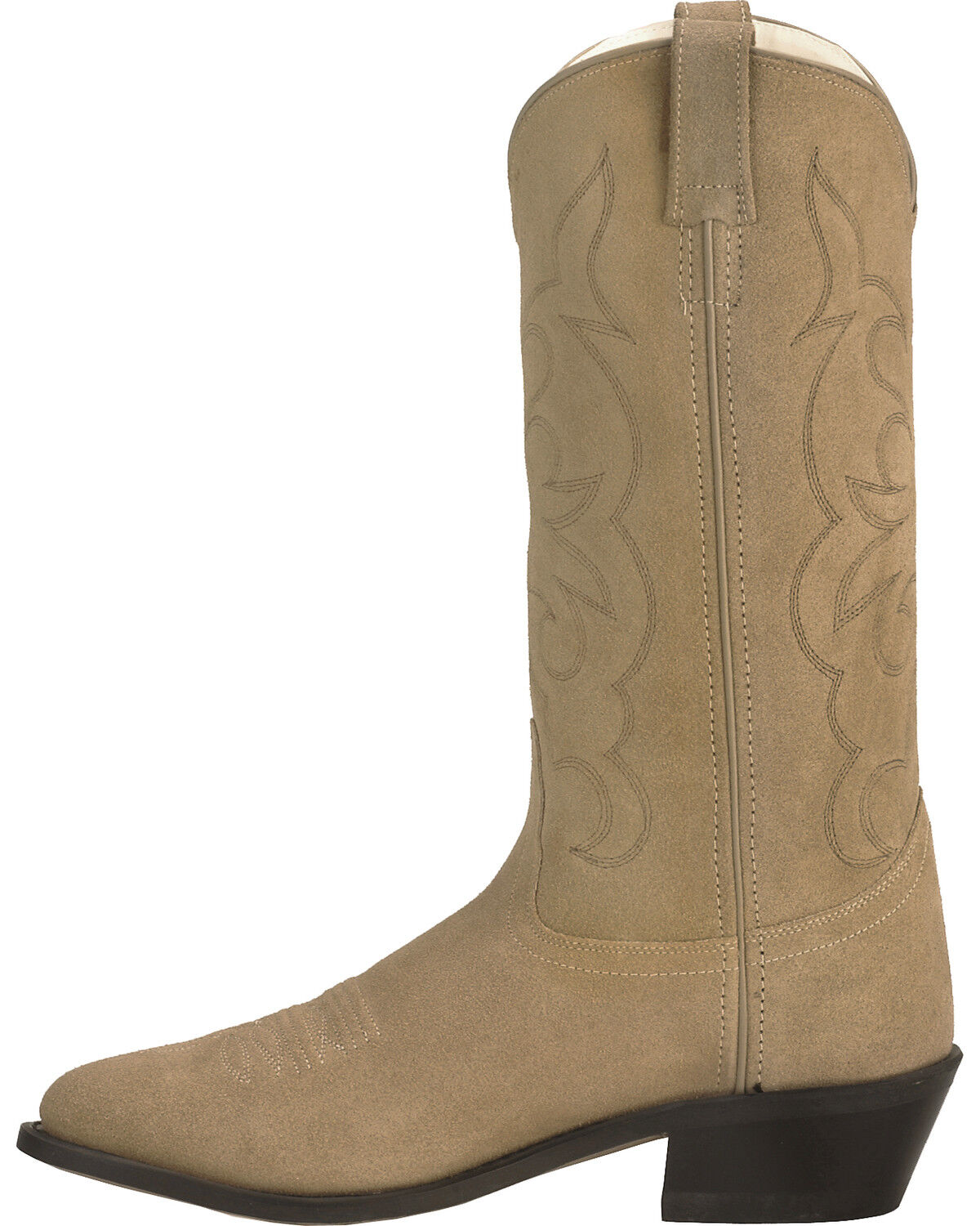 Image #3 - Old West Men's Roughout Suede Western Boots - Medium Toe, , hi-res