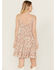 Image #4 - Wild Moss Women's Floral Print Front Knot Mini Dress, Ivory, hi-res