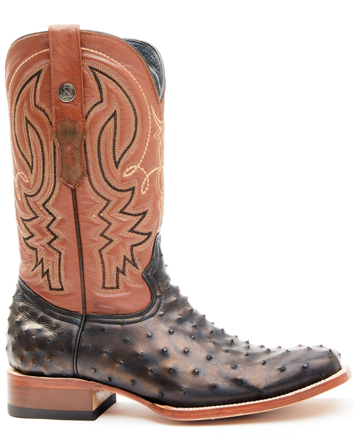 ostrich print boots