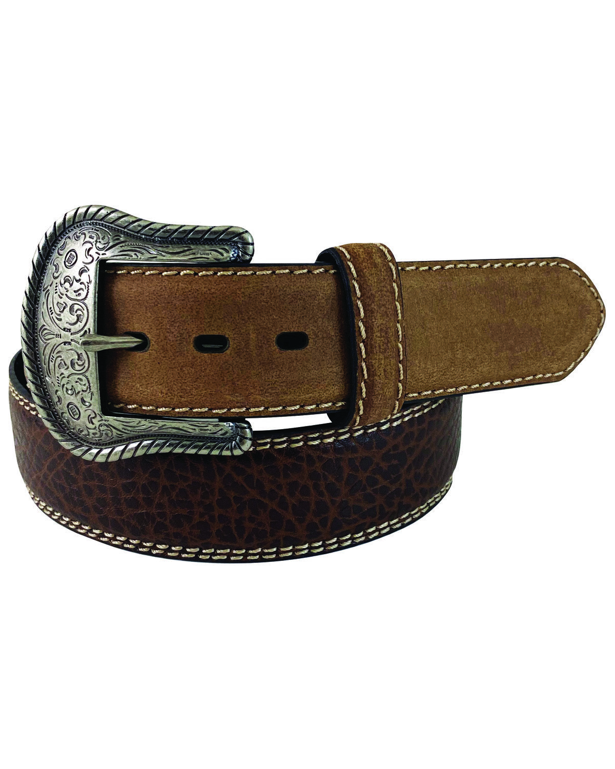 Image #1 - G Bar D Men's Feathered Edge Leather Belt, , hi-res