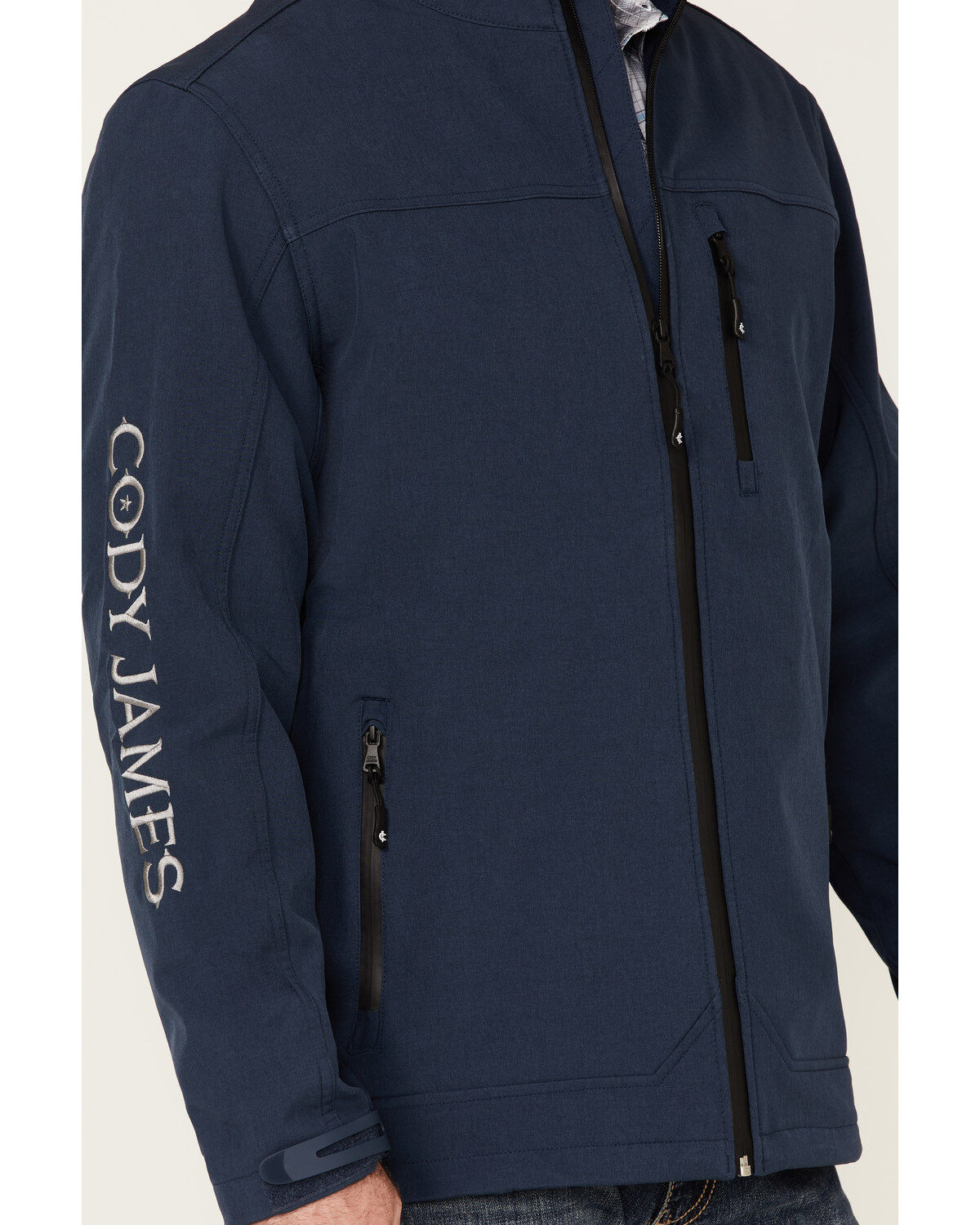 Image #3 - Cody James Core Men's Steamboat Logo Zip-Front Softshell Jacket, Navy, hi-res