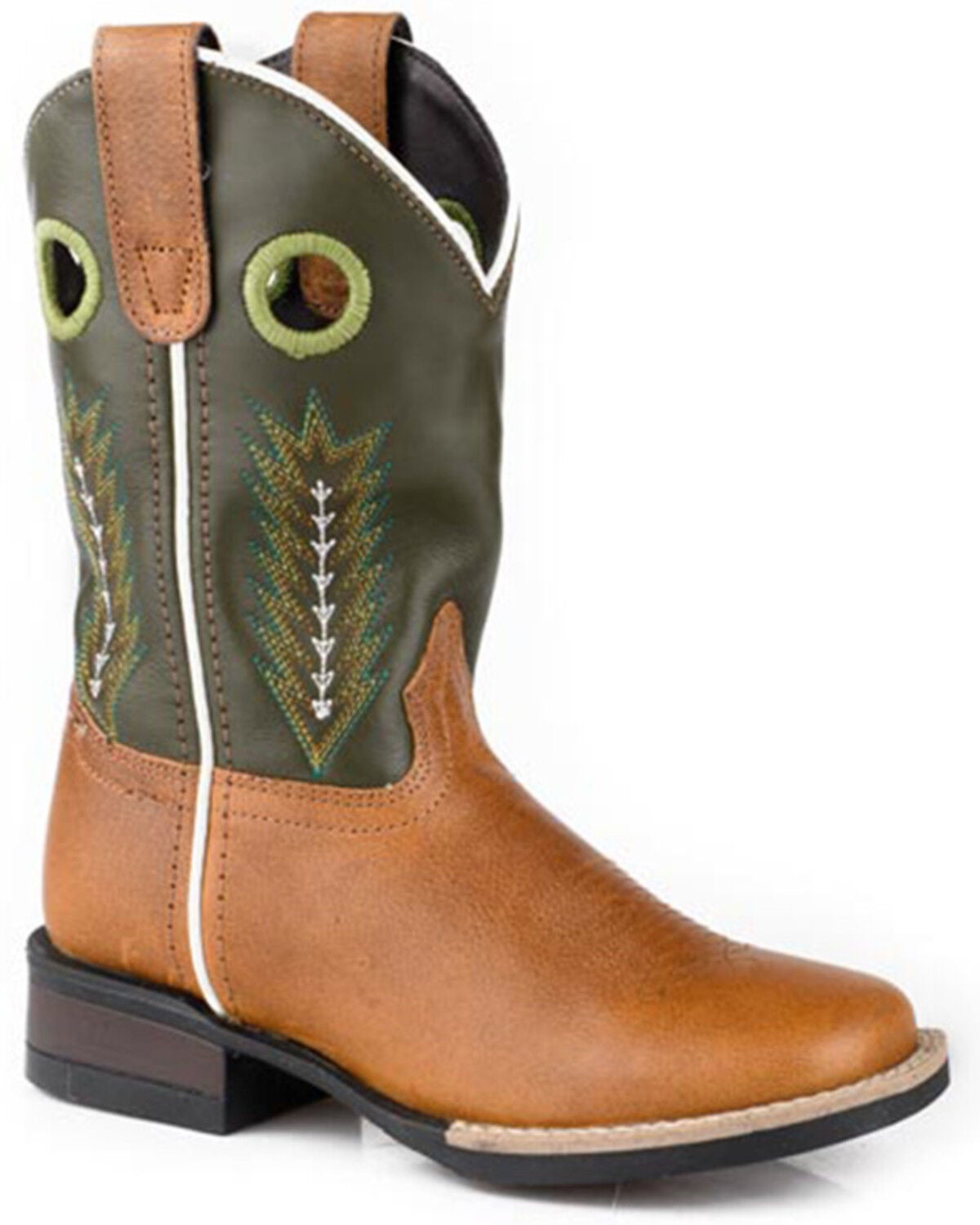 Roper Little Boys' James Western Boots - Broad Square Toe, Tan, hi-res