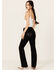 Image #1 - Miss Me Women's Mid Rise Wing Pocket Bootcut Stretch Denim Jeans, Black, hi-res