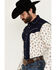 Image #2 - Wrangler Men's Rodeo Ben Color Block Floral Print Long Sleeve Pearl Snap Western Shirt, Multi, hi-res