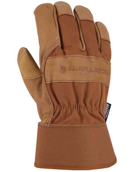 Carhartt Men's Insulated Grain Leather Safety Cuff Work Glove, Brown, hi-res