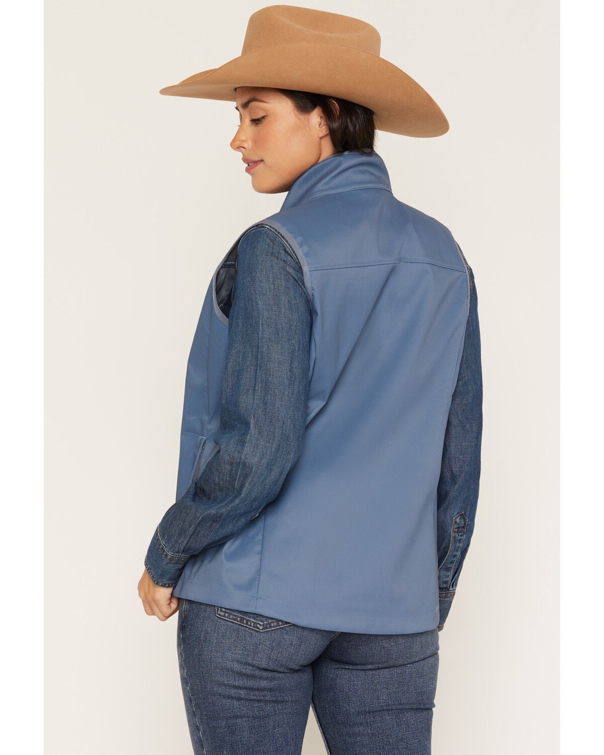 Image #4 - Cinch Women's Ripstop Windproof Softshell Vest, Blue, hi-res