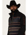 Cinch Men's Southwestern Color-Block Striped Logo Zip-Front Softshell CC Jacket , Black, hi-res