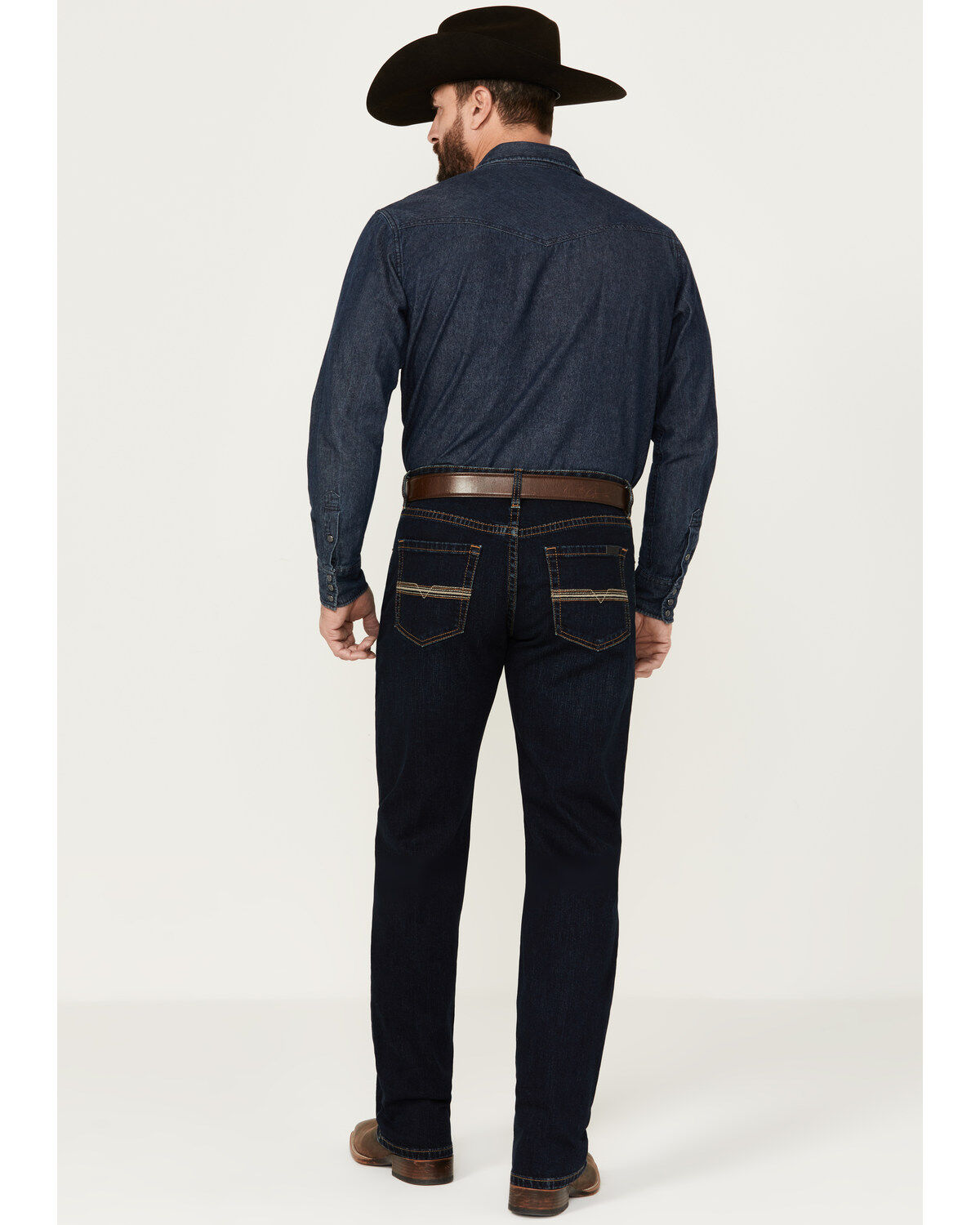 Image #3 - Rock & Roll Denim Men's Double Barrel Dark Wash Stackable Bootcut Stretch Denim Jeans, , hi-res
