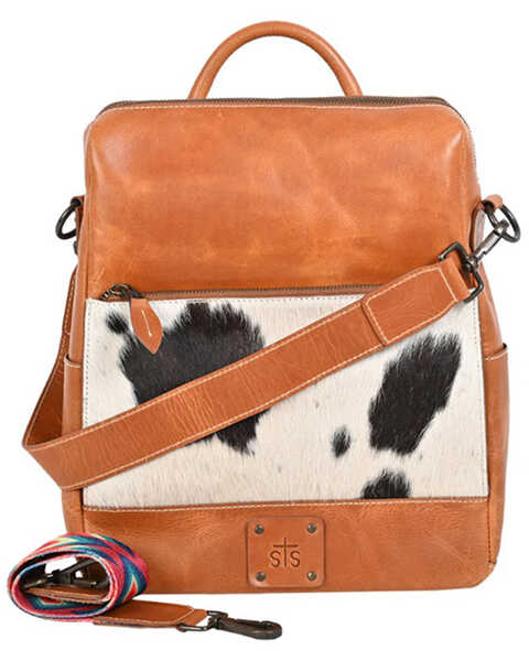 STS Ranchwear by Carroll Women's Basic Bliss Cowhide Backpack, Black/white, hi-res