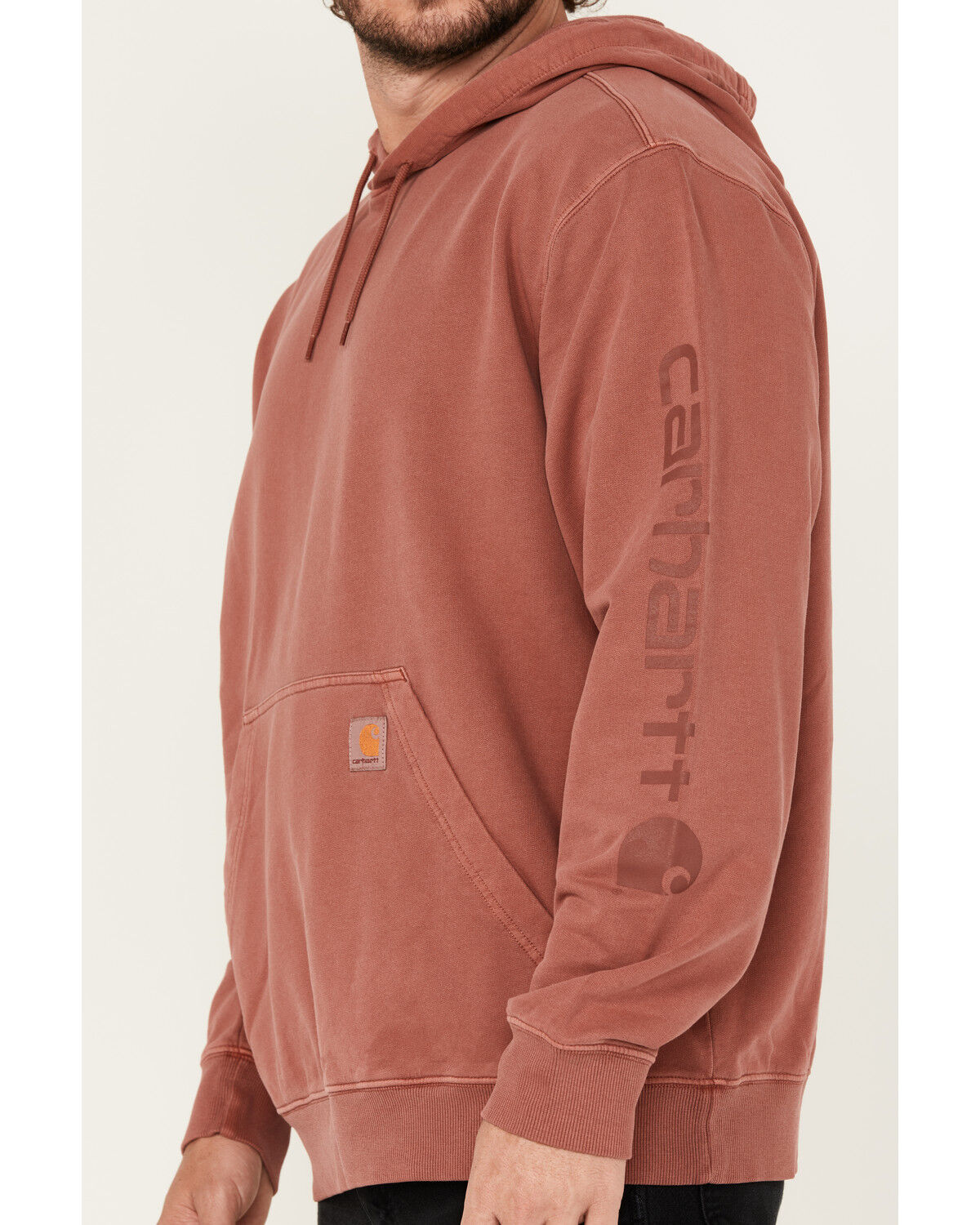 Image #3 - Carhartt Men's Midweight Relaxed Fit Graphic Hooded Sweatshirt, Maroon, hi-res