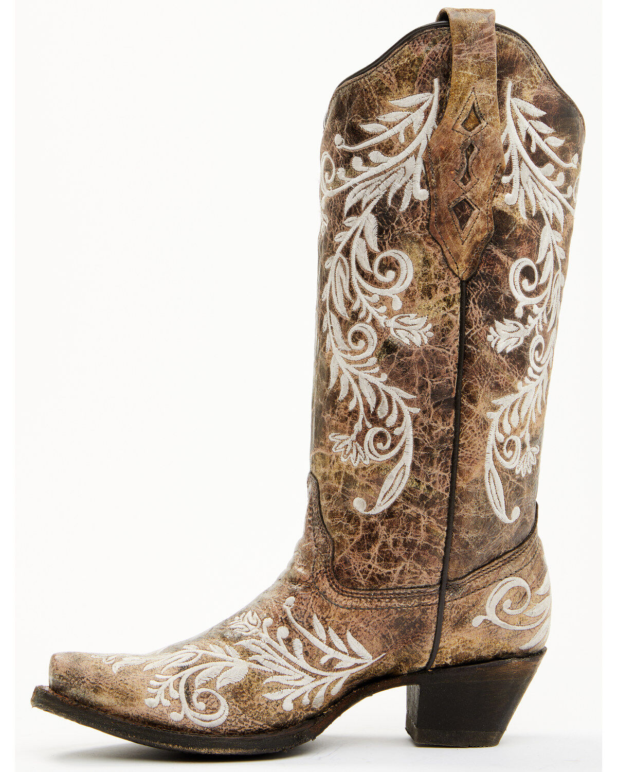 Image #4 - Corral Women's Blacklight Embroidered Western Boots - Snip Toe, Brown, hi-res