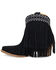 Image #3 - Dingo Women's Tapadero Suede Fringe Western Booties - Round Toe, Black, hi-res