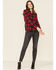 Image #2 - Flag & Anthem Women's Buffalo Check Long Sleeve Western Shirt, Red, hi-res