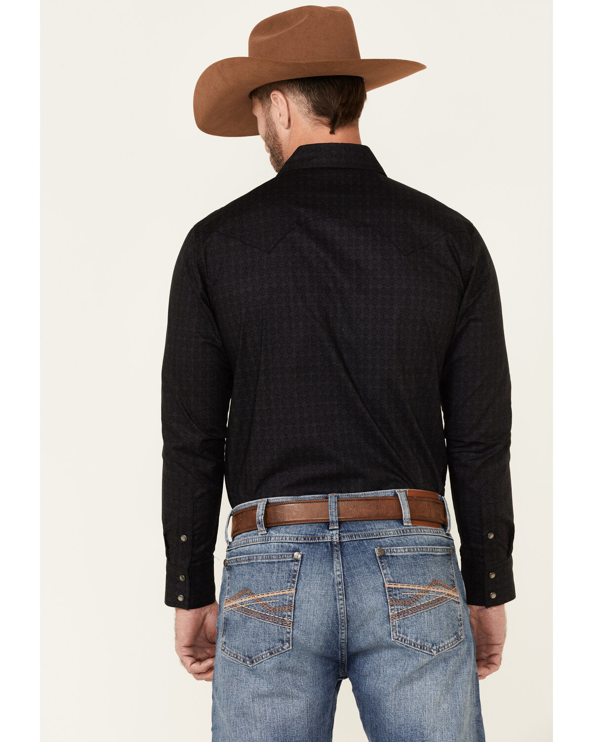 Image #4 - Rock & Roll Denim Men's Medallion Geo Print Long Sleeve Pearl Snap Western Shirt, Grey, hi-res