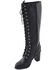 Image #2 - Milwaukee Leather Women's Lace To Toe Boots - Round Toe, Black, hi-res