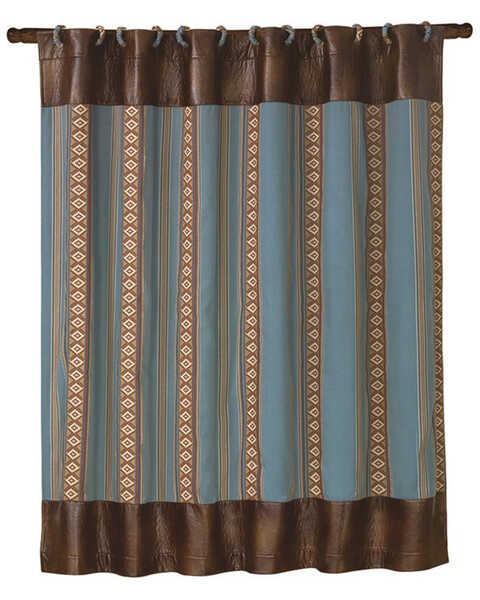 Image #1 - HiEnd Accents Ruidoso Blue Striped Shower Curtain, Multi, hi-res