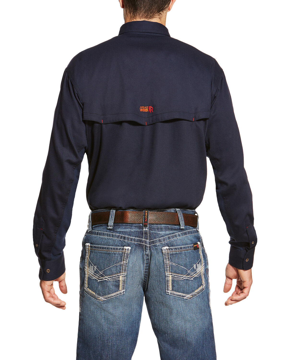 Image #2 - Ariat Men's FR Solid Vent Long Sleeve Button Down Work Shirt - Big, Navy, hi-res
