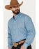 Cinch Men's Medallion Print Long Sleeve Button Down Western Shirt, Blue, hi-res