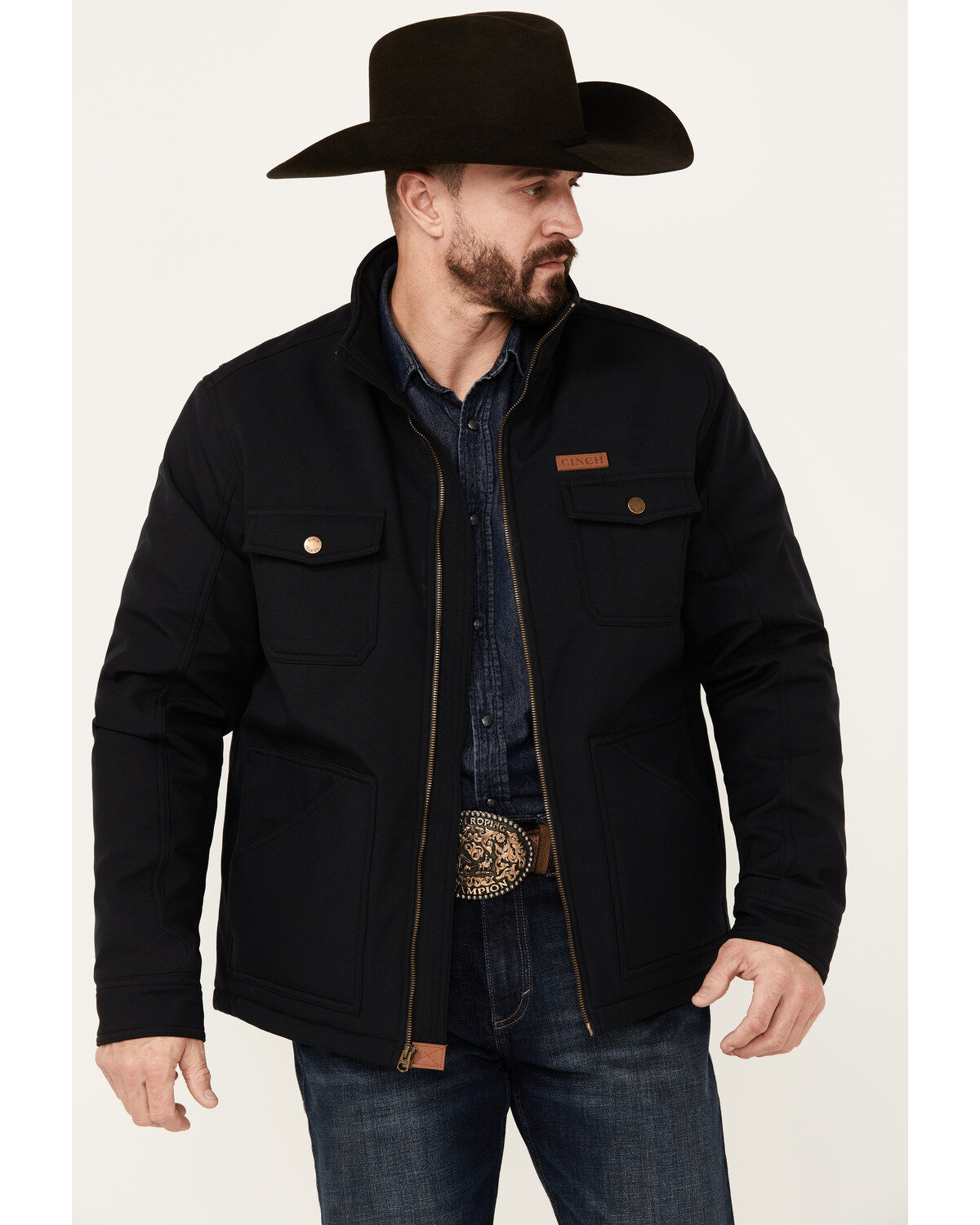 Cinch Men's Textured Poly Concealed Carry Zip Softshell