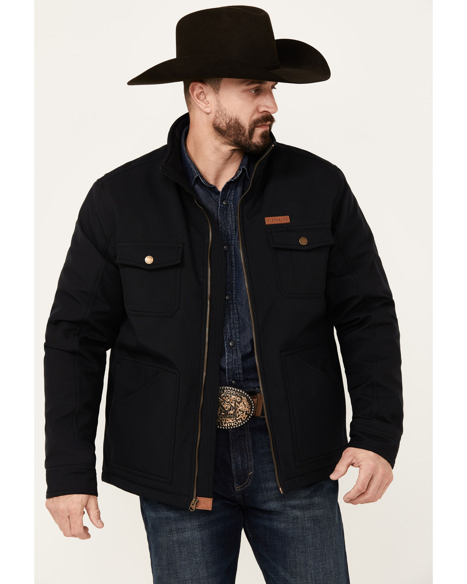 Product Name: Cinch Men's Textured Poly Concealed Carry Zip Softshell Jacket