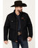 Image #1 - Cinch Men's Textured Poly Concealed Carry Zip Softshell Jacket, Black, hi-res