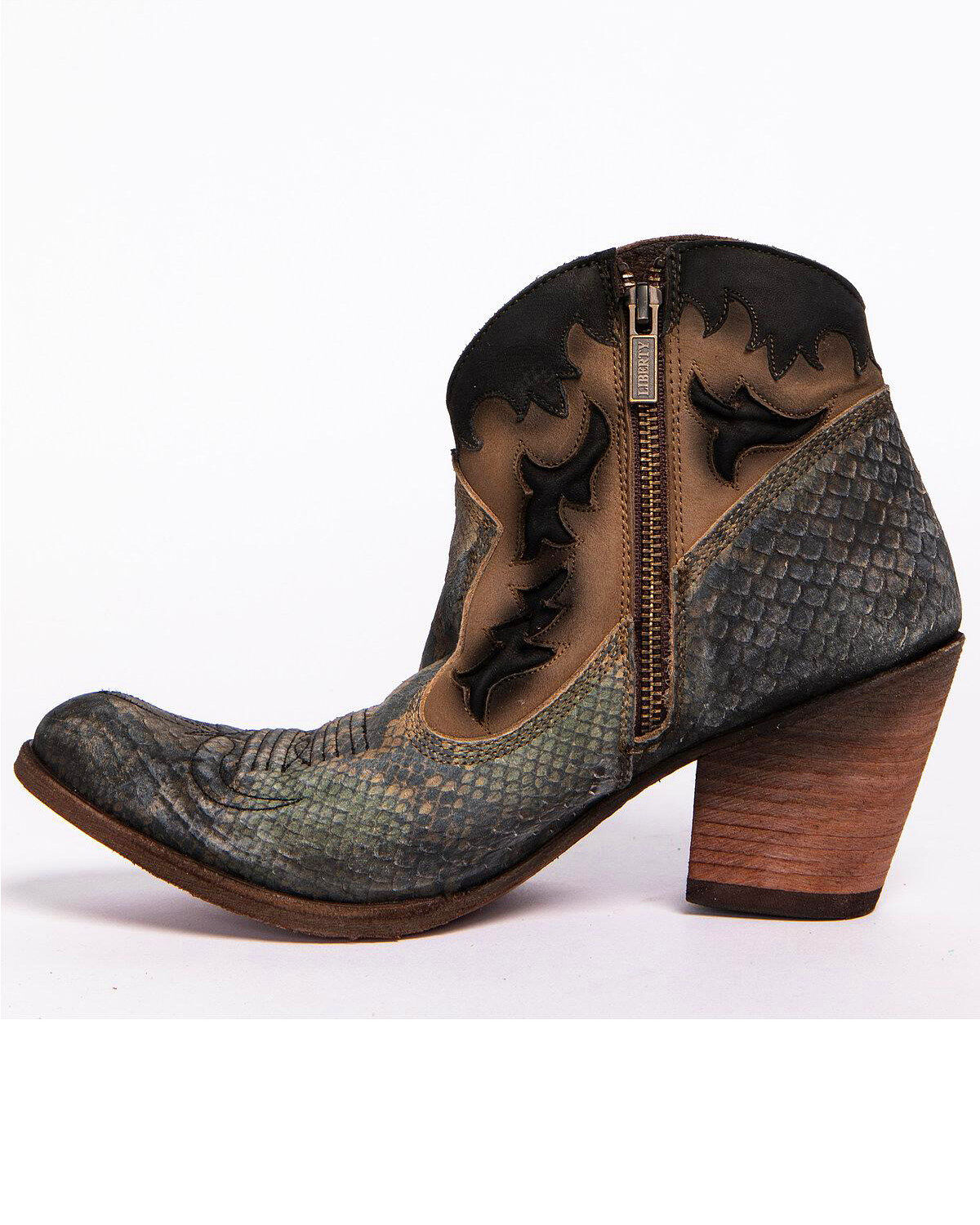 Image #2 - Liberty Black Women's Python Fileteado Verde Western Booties - Medium Toe, , hi-res