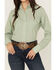 Image #4 - Cowboygirl by Jenna Paulette Women's Gingham Print Long Sleeve Pearl Snap Western Shirt, Green, hi-res