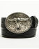 Image #1 - Idyllwind Women's Denver Embossed Leather Steer Head Buckle Belt, Black, hi-res