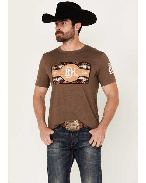 Red Dirt Hat Men's Copper Southwestern Print Logo Short Sleeve Graphic T-Shirt, Brown, hi-res