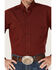 Image #3 - Roper Men's Pinewood Solid Long Sleeve Button Down Western Shirt, Red, hi-res