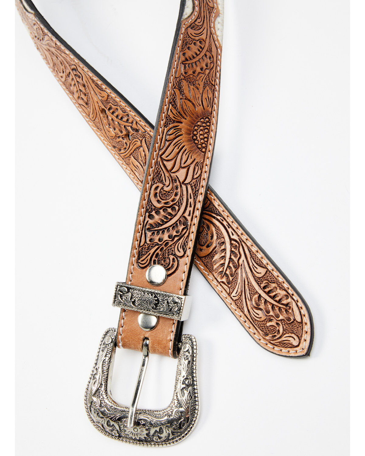 Image #2 - Shyanne Women's Cowhide and Floral Tooled Belt, , hi-res