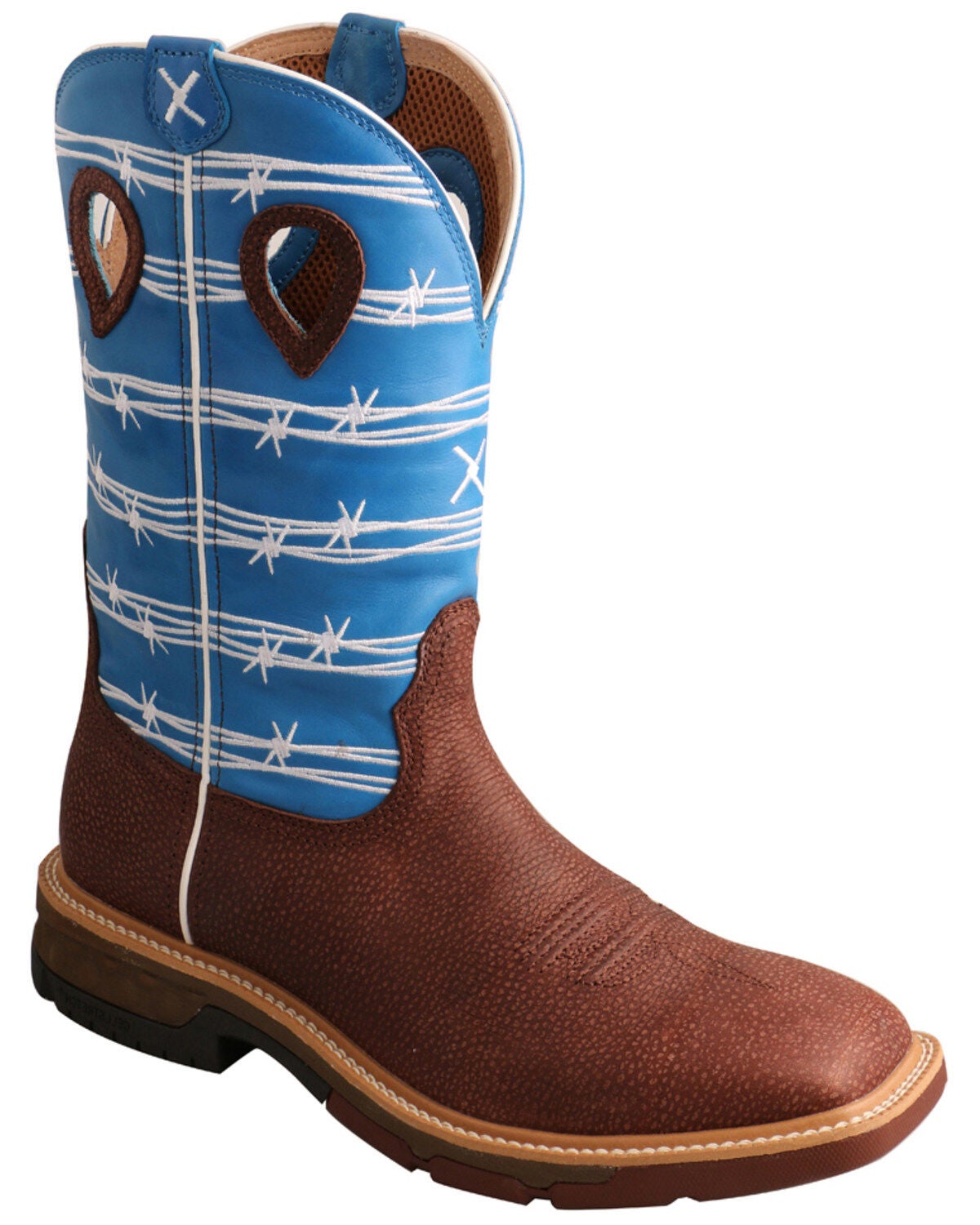 Twisted X Men's CellStretch Western Boots - Broad Square Toe, Burgundy, hi-res