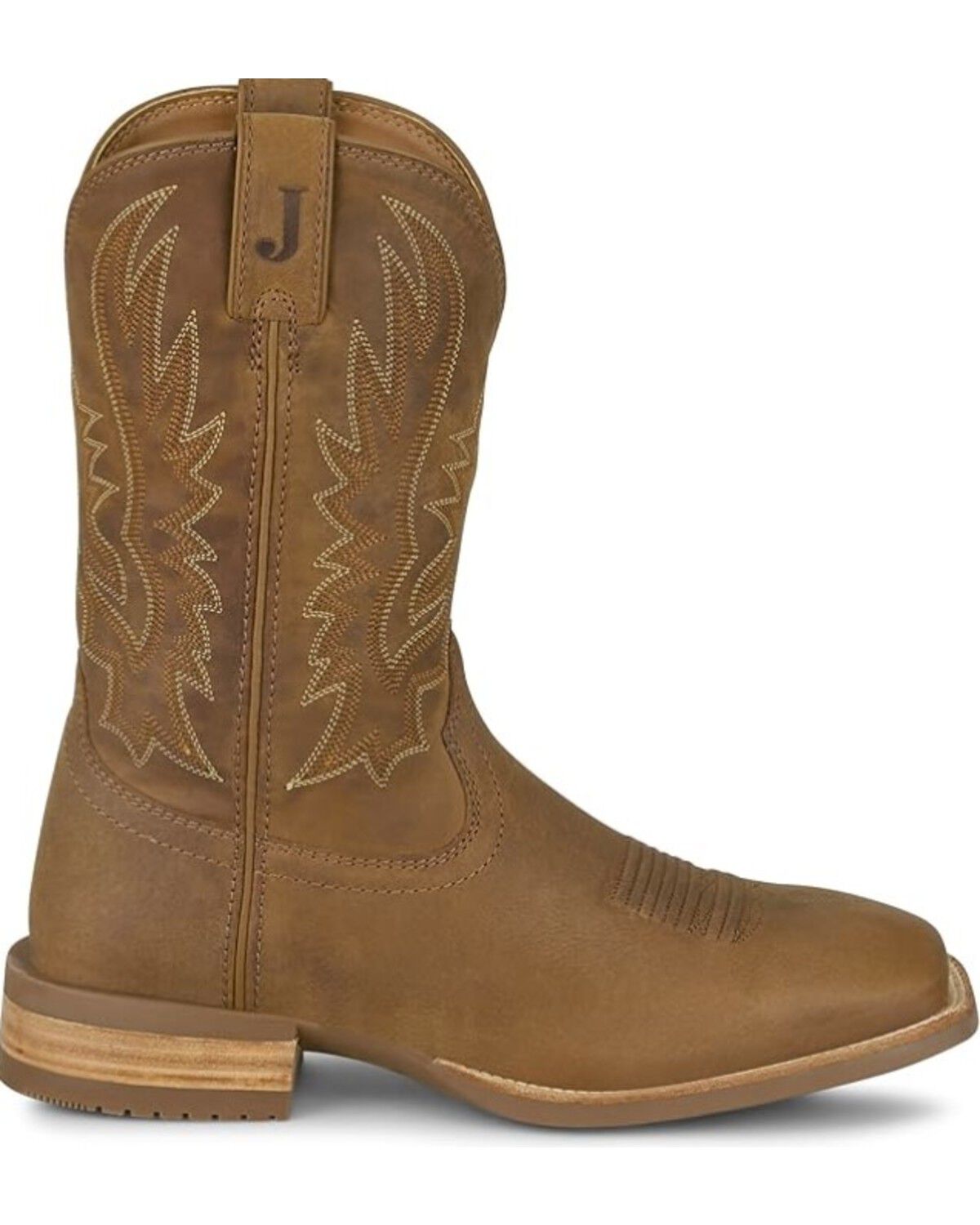 Image #1 - Justin Men's Rustle Performance Western Boots - Broad Square Toe, Chestnut, hi-res