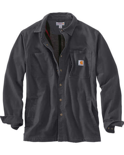 Image #1 - Carhartt Men's Rugged Flex Rigby Long Sleeve Snap Work Shirt Jacket , Charcoal, hi-res