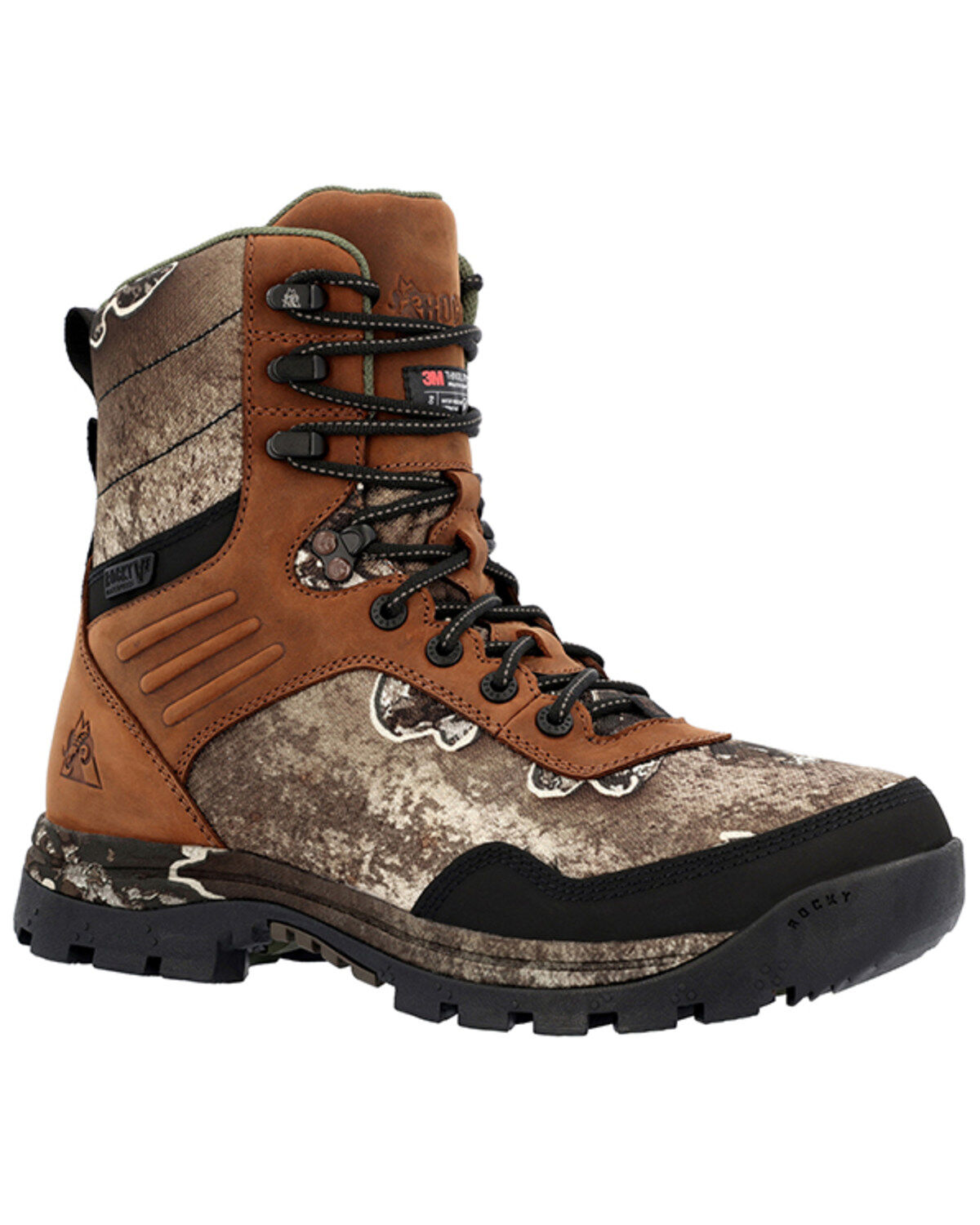 Rocky Men's Lynx Waterproof 400G Insulated Hunting Boots - Round Toe, Brown, hi-res