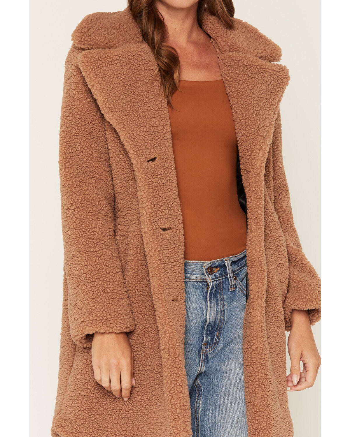 Image #3 - Becca Women's Sherpa Button Up Coat, Oatmeal, hi-res
