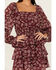 Image #3 - Trixxi Women's Paisley Flounce Tier Mini Dress, Maroon, hi-res