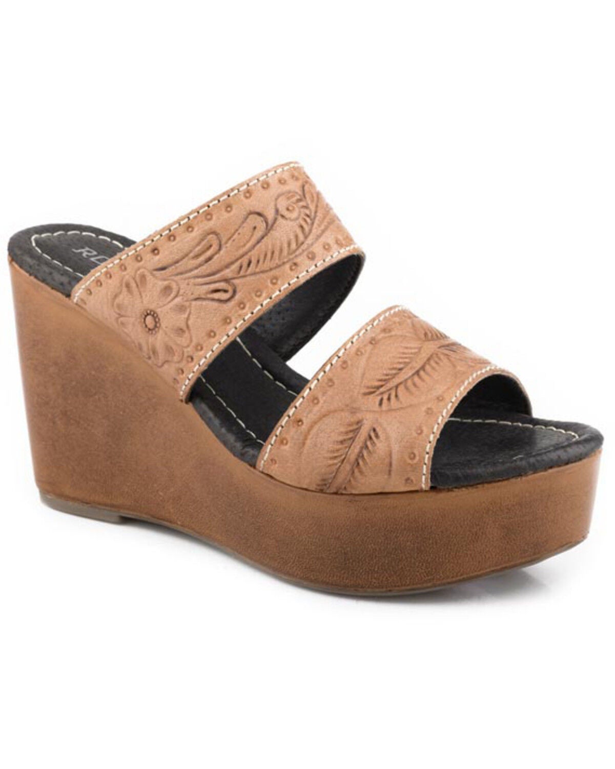 Roper Women's Diva II Wedge Heels, Tan, hi-res