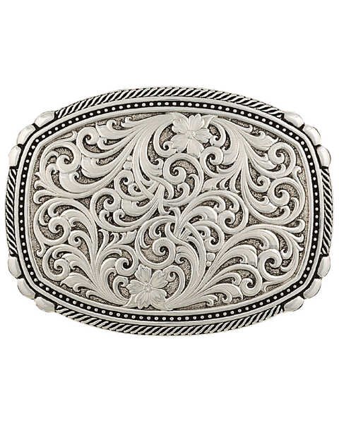 Montana Silversmiths Men's Antiqued Medium Two-Tone Framed Buckle, Silver