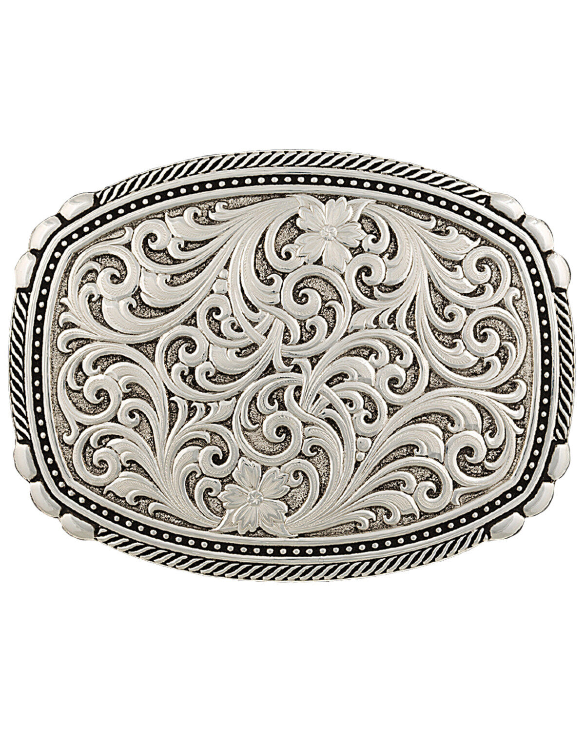 Image #1 - Montana Silversmiths Men's Antiqued Medium Two-Tone Framed Buckle, Silver, hi-res