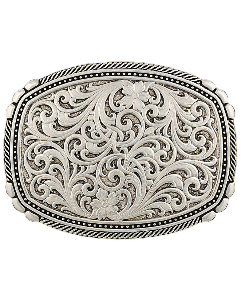 Montana Silversmiths Men's Antiqued Medium Two-Tone Framed Buckle, Silver, hi-res
