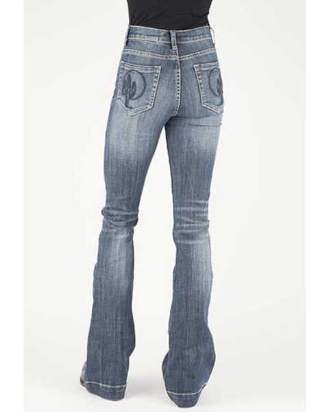 Stetson Women's Cactus Pocket Flare Jeans, Blue, hi-res