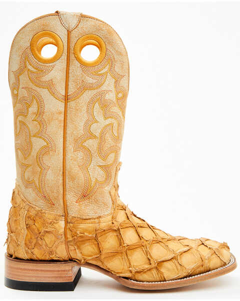 Image #2 - Cody James Men's Exotic Pirarucu Western Boots - Broad Square Toe , Yellow, hi-res